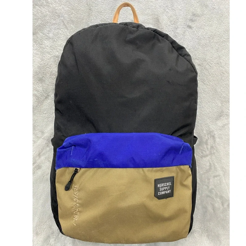 Herschel Supply Co Miller Backpack Black Blue Tan Outdoor School Travel Business